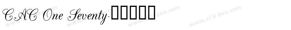 CAC One Seventy字体转换